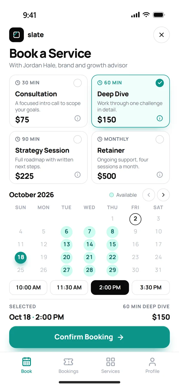 Slate app screen