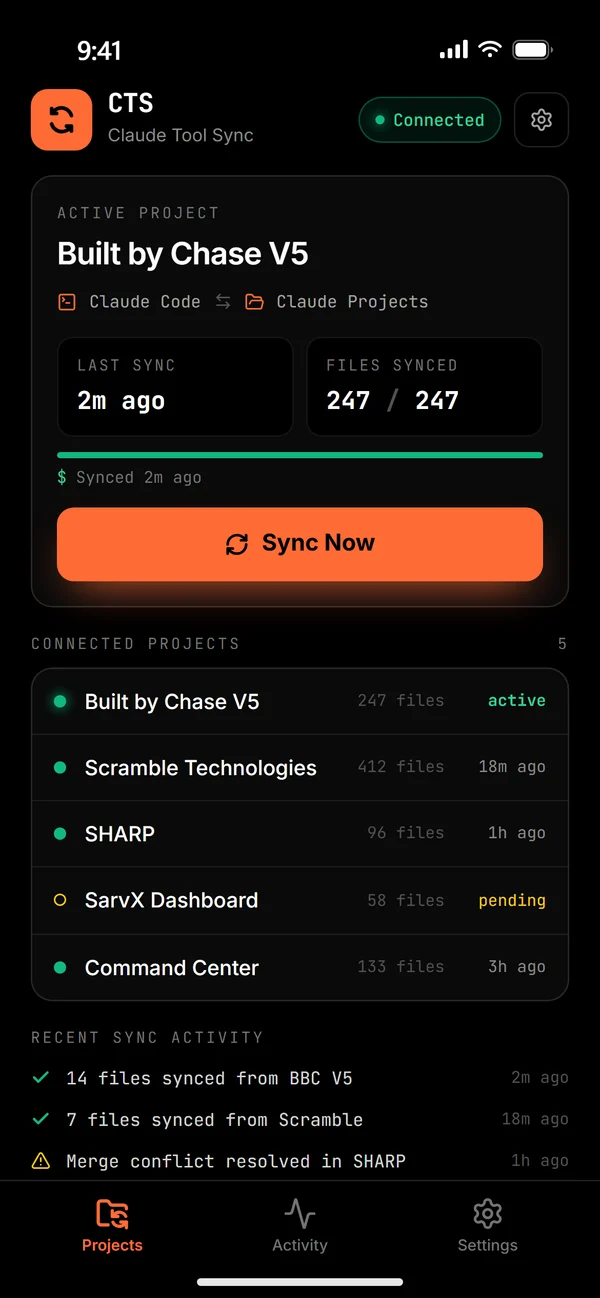 CTS app screen