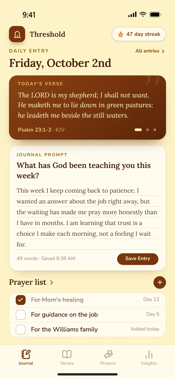 Threshold app screen