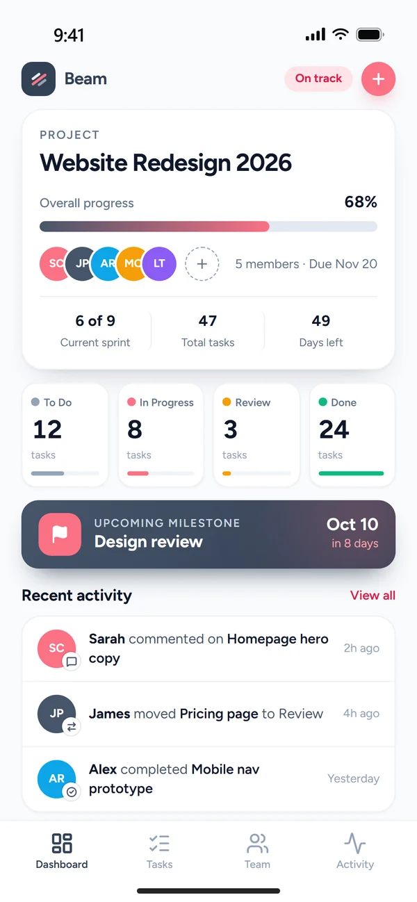 Beam app screen